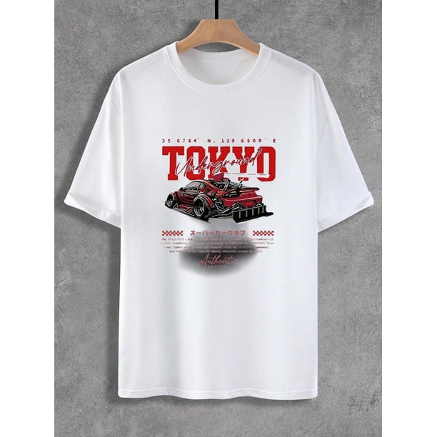 Casual and stylish men's T-shirt with Tokyo print, lightweight and ideal for summer and outdoor activities