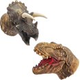 thumbnail image 2 of Dinosaur Hand Puppets Realistic Latex Soft Animal Head Toys Set, Hand Puppet Toys Gift for Kids (Tyrannosaurus & Triceratops), 2 of 5