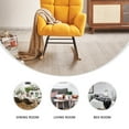 thumbnail image 4 of Tzicr Nursery Rocking Chair, Teddy Fabric Upholstered Glider Rocker with High Backrest for Nursery, Living Room, Bedroom (Yellow), 4 of 8