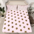 thumbnail image 2 of Feelyou Leopard Print Stars Queen Sheet Sets, Princess Cartoon Bed Set, 4pcs, 2 of 7
