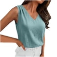 thumbnail image 2 of Vmvidoty Womens V Neck Tank Top Summer Sleeveless Dressy Casual Tops Fashion Tees Light Blue XL( Women's or Women's Plus ), 2 of 6