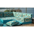 thumbnail image 2 of Turquoise Sofa Sleeper, Sofa for Living Room, L Shaped Modular Sofa, Arabic Floor Cushions, Sofa Bed, Full Size Futon Mattress, Couch Bed, 2 of 5