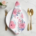thumbnail image 2 of Pink Watercolor Floral Cloth Napkins, Spring Flower Abstract Art Washable and Reusable Dinner Napkins Set of 4, Table Napkin for Kitchen Party Birthday Wedding Hotel Housewarming 20"x20", 2 of 9
