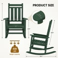 thumbnail image 3 of KINGYES Outdoor Rocking Chair HDPE All Weather Patio Rocker for Porch Garden Lawn, Green, 3 of 9