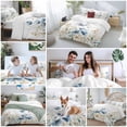 thumbnail image 6 of Blue Spring Floral Bedding 3 Piece Duvet Cover Set Twin Size, Watercolor Blooming Summer Botanical Soft Microfiber Comforter Cover with Zipper Closure & Pillowcases, FadeResistant Quilt Cover, 6 of 9