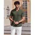 thumbnail image 3 of COOFANDY Men' Muscle V Neck Polo Shirts Slim Fit Short Sleeve Golf T-Shirts Ribbed Knit Soft Tees, 3 of 6