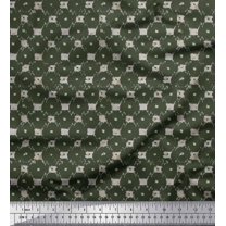 Soimoi Cotton Duck Fabric Check & Geometric Printed Craft Fabric by The Yard 42 Inch Wide