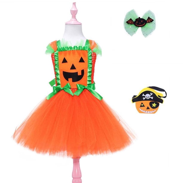 Disfraces De Halloween Para Niños , Nuevo Vestido De Princesa Para Niña , Bruja De Calabaza De Disfraz