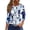 Dark Blue, variant on Halloween Shirts for Women Crewneck Blouses Pullover Funny Bat Printed 3/4 Length Sleeve Tunic Tops