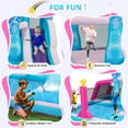 thumbnail image 3 of EROMMY Mermaid Inflatable Water Slide for 5 children, 7-in-1 Outdoor Bounce House for Kids Aged 3-10 with Water cannon, Climbing Wall, Trampoline, Volleyball Net, Storage Bag & 480W Blower, 3 of 9