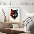 thumbnail image 6 of Diamond Art Kit for Adults, Wolf Duality Red Blue Flora Diamond Painting for Adults Beginners, DIY Diamond Art Painting Kits, 5D Diamond Painting Crafts for Home Decor 12x16 Frameless, 6 of 7