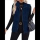 thumbnail image 2 of Chaleco Acolchado Sin Mangas para Mujer, Chaqueta con Cremallera, Abrigo de Moda para Otoño y . Azul Oscuro XL, 2 of 8