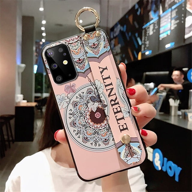 10 Galaxy Note 20 Ultra Flower Case Art Leaf correa para la muñeca soporte para teléfono cubierta para Samsung S21 S20 Ultra A21S S20 FE A21S Plus Capa Fivean unisex