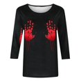 thumbnail image 5 of Pisexur Chandails en Molleton d'Halloween pour Femmes Manches 3/4 Col Rond Chandails en Molleton Graphiques Amusants Chandails à Capuchon Chandail Tops Tendance Automne Chandail Tops Blouses, 5 of 5