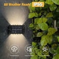 thumbnail image 4 of Lámpara Solar de pared para exteriores, luces solares impermeables con lente convexa hacia arriba y hacia abajo, iluminación para jardín, calle, paisaje, balcón, exterior, Dec, 4 of 4