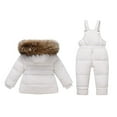 thumbnail image 3 of Baby Boy Winter Snowsuit New Boys and Girls Winter Fashion Outdoor Children's Hooded Thick Warm Printed Ski Suit Set Style B-15 White 3 Years, 3 of 4