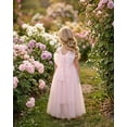 thumbnail image 3 of 2Bunnies Girls' 3T-8Y 3D Flower Petal Tie-Back Bow Maxi Flower Girl Dress, 3 of 4