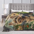 thumbnail image 6 of Cute Dog & Lush Flower Blanket, Soft & Warm Flannel 60x50, 6 of 6
