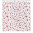thumbnail image 3 of Ambesonne Candy Cane Shower Curtain, Holiday Food, 69"Wx84"L, Red White Coconut, 3 of 3