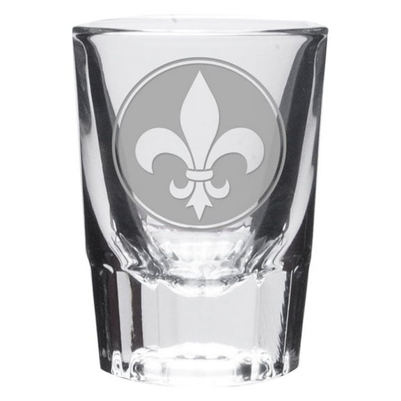 Fleur de Lis Deep Etched Shot Glass