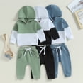 thumbnail image 2 of Gupgi 2pcs Baby Boys Fall Tracksuits Contrast Colors Hooded Sweatshirt Elastic Waits Long Pants, 2 of 9