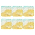 thumbnail image 2 of Disketp Summer Beach Funny Coasters,6 Pcs Leather Coasters With Holder, Perfect Housewarming Hostess Gifts,Protect Furniture From Water Marks Scratch And Damage, 2 of 9