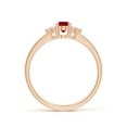 thumbnail image 2 of ANGARA Natural Solitaire Oval Ruby and Diamond Promise Ring in 14K Rose Gold for Women (Size-6x4mm) | July Birthstone Jewelry for Her, 2 of 13
