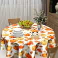 thumbnail image 6 of Autumn Round Tablecloth 60 Inch - Pumpkins Maple Leaves Table Cloth Thanksgiving Botanical Foliage Table Covers Decorative for Holiday Kitchen Dinning Outdoor, 6 of 6