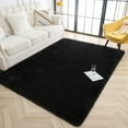 thumbnail image 3 of Softlife Stylish Soft Shaggy Velvet Carpet for Living Room Bedroom, Fluffy Area Rugs,3'x5',Black, 3 of 6