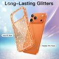 thumbnail image 3 of JETech Glitter Case for iPhone 17 Pro 6.3-Inch, Bling Sparkle Shockproof Phone Bumper Cover, Cute Sparkly for Women and Girls (Orange), 3 of 6