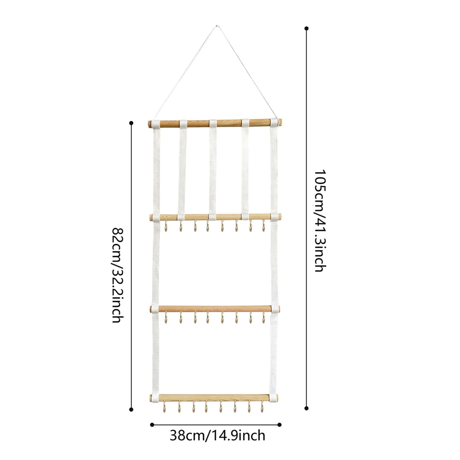 Wxqbjtam Hair Bow Holder Wooden Belt Hair Clips Headband Organizer for Bathroom 38cmx105cm