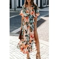 thumbnail image 2 of EASYBRAUS Women High Waist Floral Print Maxi Dress V Neck Batwing Sleeve Summer 2025 S-XXL, 2 of 6
