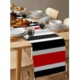 thumbnail image 3 of Hokiten Table Runners 90 Inches Long Dress Scarves, Red Black Stripe Farmhouse Coffee/Dining/Kitchen Table Runner for Living Room, Modern Abstract Coarse Striped 13x90 Inch, 3 of 7