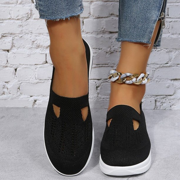 Zapatillas de deporte informales de malla tejida para mujer, zapatos de plataforma transpirables, cómodos zapatos vulcanizados ligeros a la moda para mujer41 Gao Jinjia LED