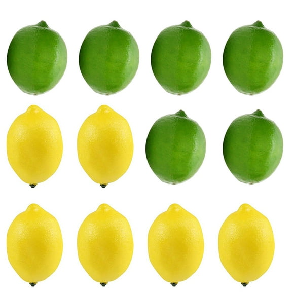 12pcs Faux Citrons de Fruits Simulation Artificielle Décorations de Citron pour la Cuisine à la Maison
