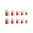 thumbnail image 3 of Fofosbeauty 24pcs Press on False Nails Tips,Square Fake Nails, Square French Gold Rim, 3 of 8