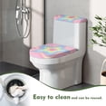 thumbnail image 4 of HELLHERO Pastel Starburst Toilet Covers Set, Dust-Proof Washable Elastic Fabric Bathroom Toilet Cover Set, 4 of 8
