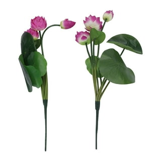 WINOMO 2pcs Artificial Lotus Flower Stems Eva Plastic Realistic Faux Flower  Picks Bouquets Flower Arrangement Table Centerpiece for Spring Easter