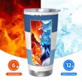 thumbnail image 6 of 20oz Car Cup Three-Piece Set Of Single Silver Edge No Smell Easy To Carry Heat Preservation For Daily Car Sports Travel Light Blue Stripe_1, 6 of 8