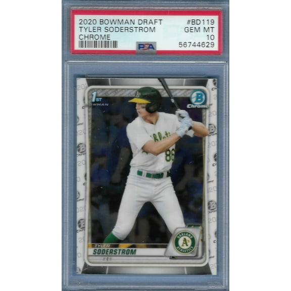 Graded 2020 Topps Bowman Draft Tyler Soderstrom #BD119 Chrome Rookie RC Baseball Card PSA 10 Gem Mint