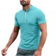 thumbnail image 2 of pstuiky Camisas de manga corta para hombre, Camiseta deportiva de verano para hombre, de color liso, ajustada, con cremallera, de manga corta y cuello alto ropa de hombre l, 2 of 5