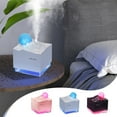 thumbnail image 1 of Humidificador Usb, Efecto de Luz de Colores, Vapor Frío Silencioso, Gran Capacidad de 300 Ml, Fácil de Limpiar, Diseño Portátil, Uso En Coche, Oficina, Hogar, Opciones En Blanco y Rosa, Tamaño 11,2 X, 1 of 7