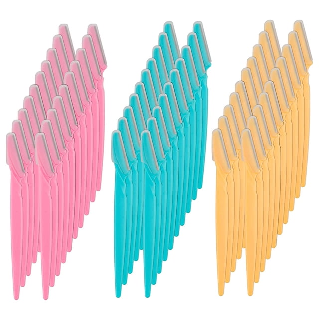 Eyebrow Razor, 60 Pcs Eyebrow Razors Multipurpose Exfoliating Dermaplaning Tool Trimming and Shaving Grooming Eyebrow Face Razor and Eyebrow Shaper For Women and Man With Precision Cover,3 Colors
