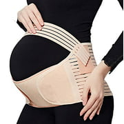 Maternity Belt Pregnancy Back Support Back Brace Lightweight Abdominal Binder Maternity Belly Band for Pregnancy, Black, Puls size