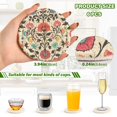 thumbnail image 2 of Yayeee 6 PCS Drink Coasters with Holder Set Woven Absorbent Round Tabletop Hot Pad, Beige Red Floral, 2 of 7