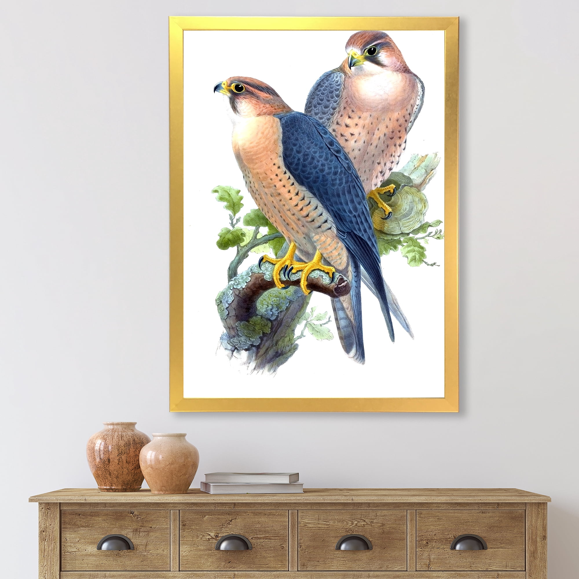 Designart 'Ancient Birds II' Traditional Framed Art Print