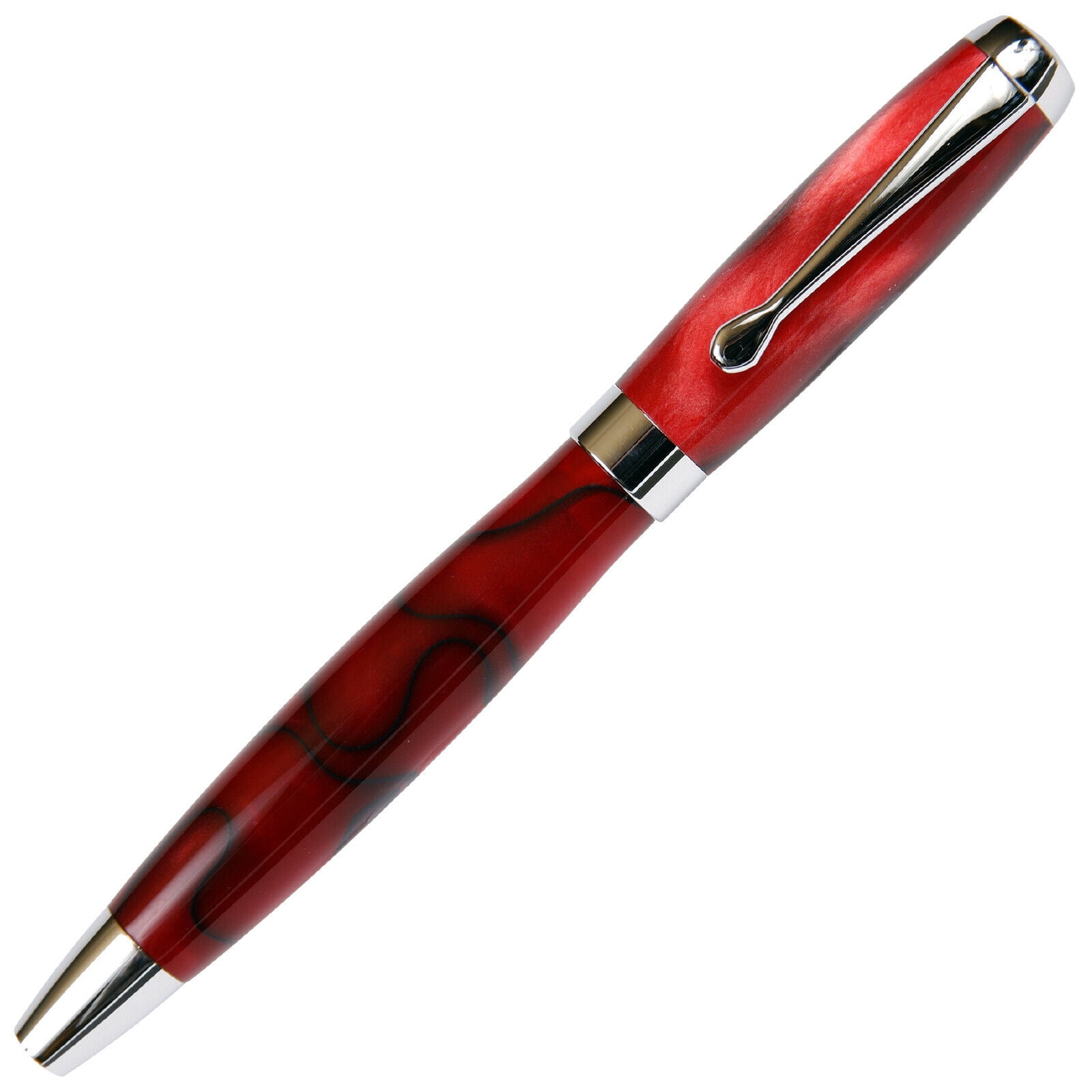 Red & Black Marbleized Gloss Body, Tuscany Rollerball Pen (Black Ink, Medium Tip 0.7 MM)