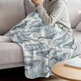thumbnail image 3 of Teal Grey Whale Coastal Blanket Soft Cozy Warm Throw Blanket for Couch, Plush Fuzzy Flannel Fleece Blankets for Sofa, Watercolor Beach Ocean Nautical Bed Blankets Lightweight Gifts for Women, 40"x50", 3 of 9