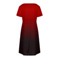 thumbnail image 5 of GaThRRgYP Plus Size Summer Maxi Dress for Women,Women's Fashion Summer Gradient Short-sleeved V-neck Casual Dress Red XL, 5 of 8