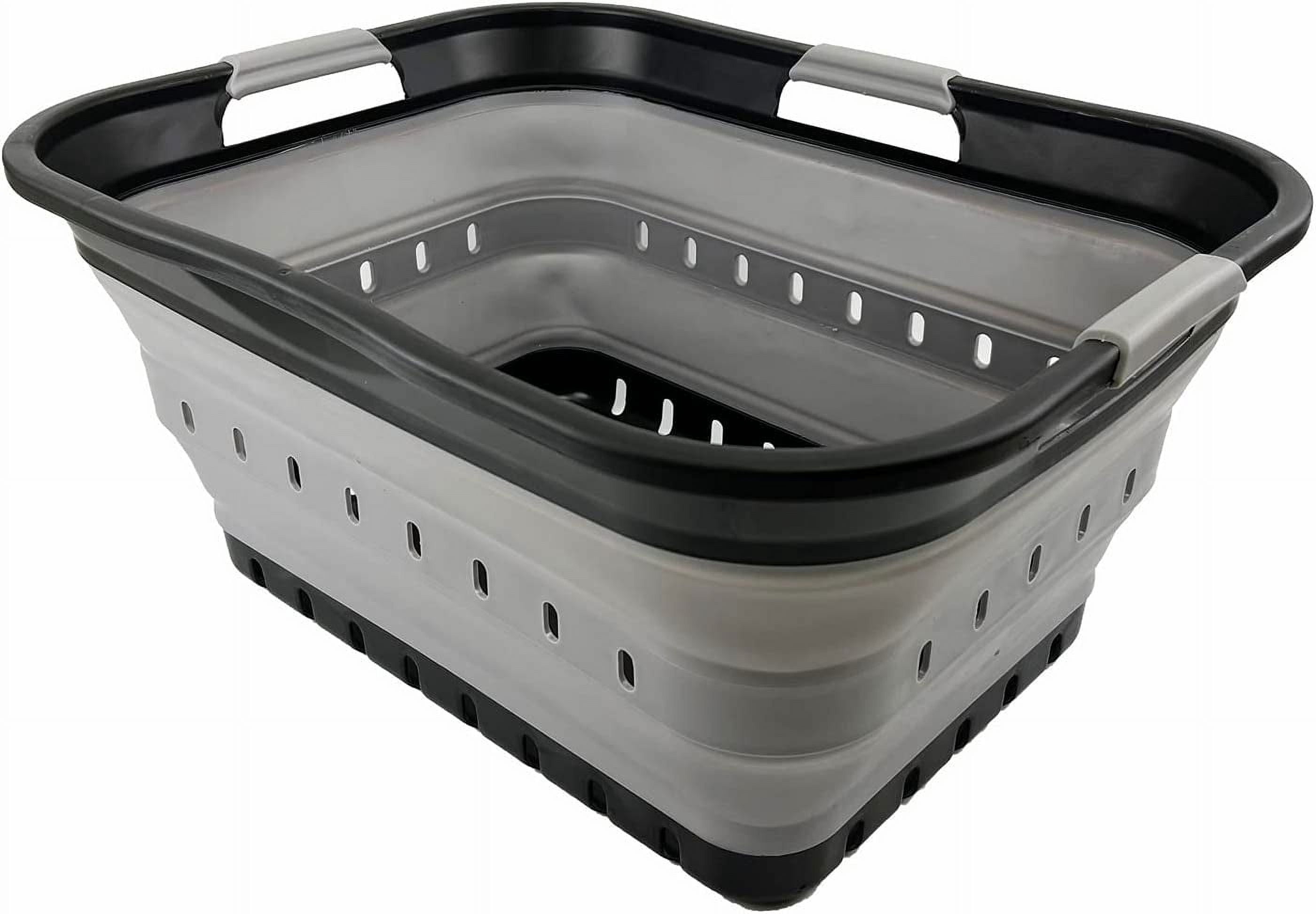 SAMMART 42L (11 gallon) Collapsible Plastic Laundry Basket - Foldable Pop Up Storage Container/Organizer - Portable Basket - Space Saving Hamper/Basket